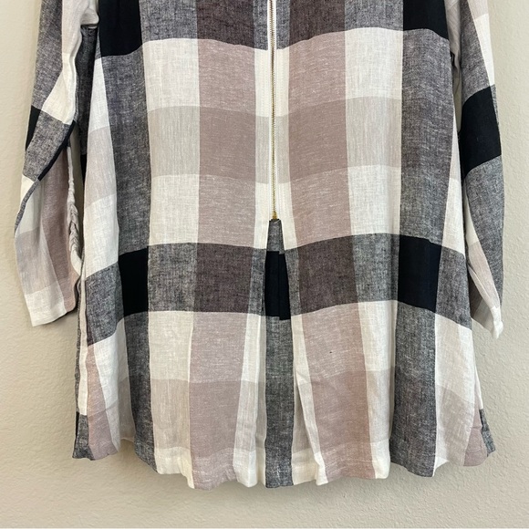 NWT Soft Surroundings Linen Blend Plaid Button Up Tunic Top Size Large - Picture 9 of 11